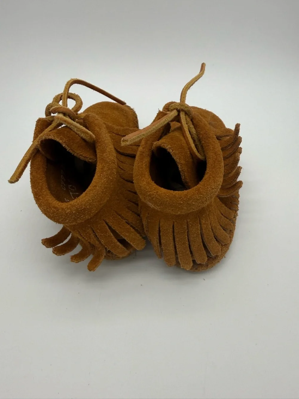 VTG 80s Minnetonka Moccasin Childrens Softsole Fringe Boots Size 7 Style 2482